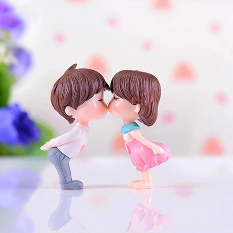009 2 шт. Мини фигурки влюбленных миниатюры садовая сказочная фигурка кукольный домик украшения из смолы домашний Декор Рождественский подарок - Цвет: 009
