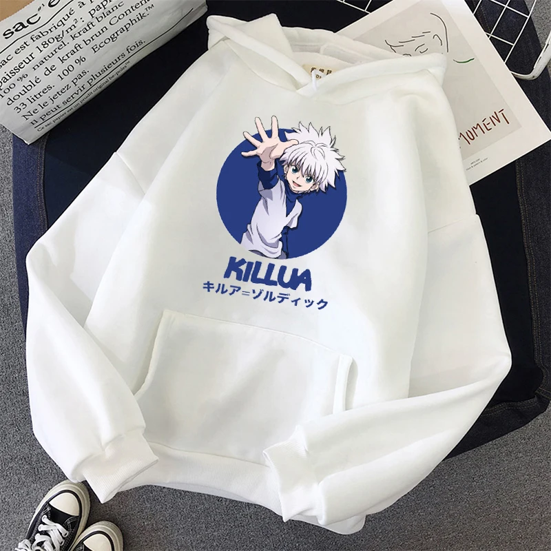 

Killua-Hunter Hunter hoodie women cartoon print pattern plus size sweatshirt Women's long sleeve autumn casual hooded streetwear