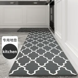 Nordic Style PVC Strip Rugs For Kitchen Floor Mat Household Waterproof And Oil Proof Thickened Leather