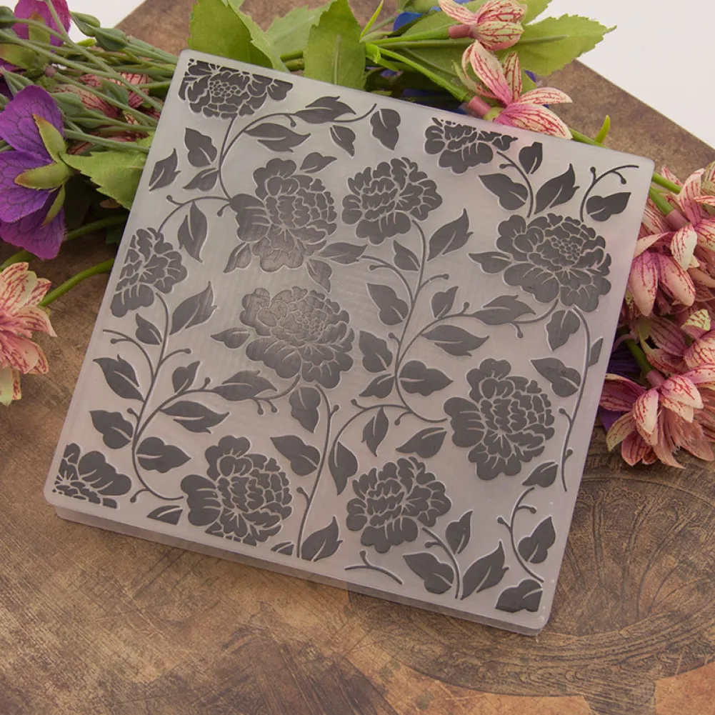 GORGECRAFT 10PCS Flower And Leaf Plastic Embossing Folder DIY Craft
