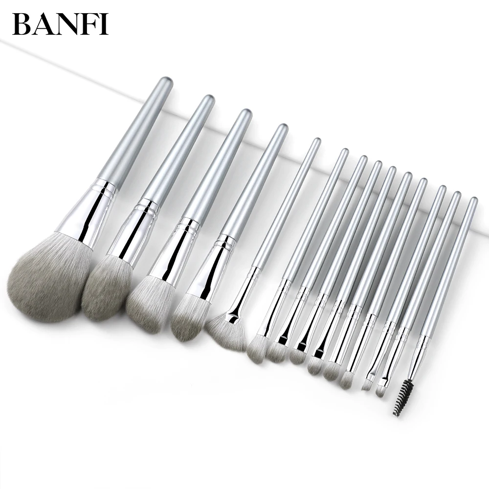 

BANFI 14 Pcs/Set Makeup Brushes Ladies Face Beauty Eyeshadow Eyebrow Blush Powder Foundation Cosmetics Make Up Tools Kit