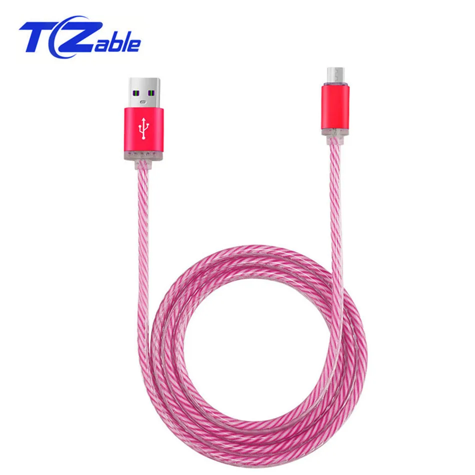 Кабель Micro USB для Xiaomi Redmi Note 5 цветной светодиодный элемент с холодным светом Кабель зарядного устройства для samsung USB зарядный кабель для телефона