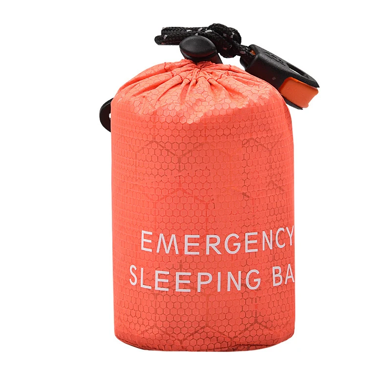 PE аварийный спальный мешок на шнурке для кемпинга, Путешествий, Походов, альпинизма, сумка для хранения со свистком, водоотталкивающая
