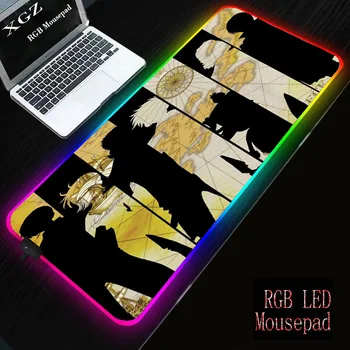 

XGZ One Piece Anime RGB LED Lights Mausepad Speed Locking Edge Large Natural Rubber Mouse Pad Waterproof Game Desk Keyboard Mat