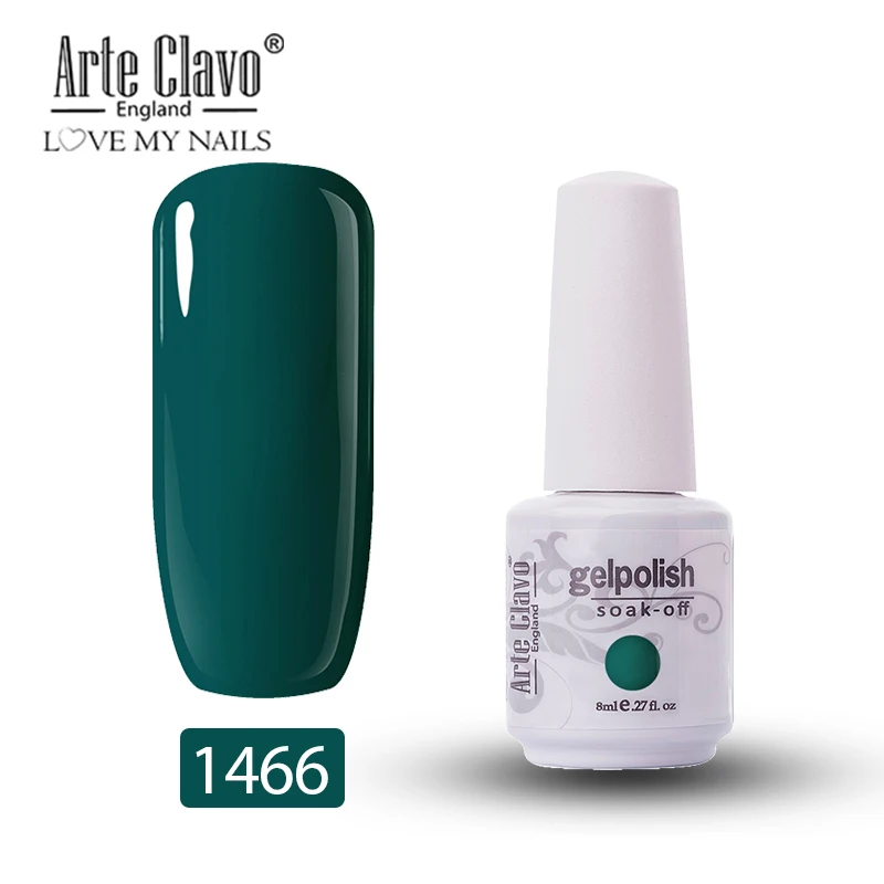 Arte Clavo Гель-лак, верхнее основание, 8 мл, красный цвет, набор гель-лаков, светодиодный лак для ногтей, гель-краска для ногтей, дизайн для ногтей, гель для ногтей с блестками - Цвет: 1466