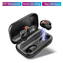 TWS наушники Bluetooth 5,0, беспроводная гарнитура IPX7, водонепроницаемые, Hi-Fi, басы, стерео наушники с шумоподавлением для iPhone, samsung, HUAWEI