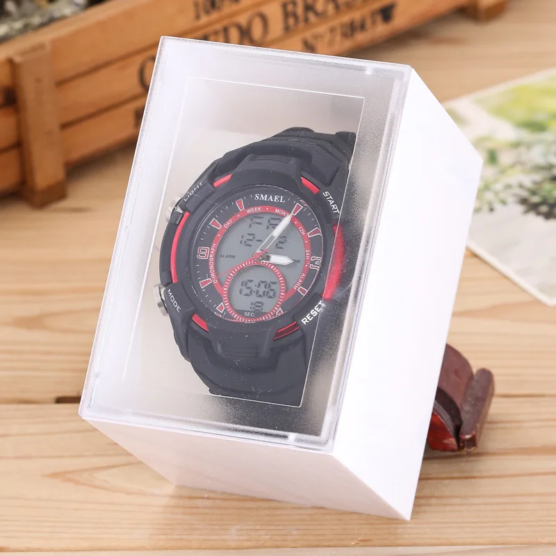 

Rectangular Transparent Plastic Watch Box Pu Watch Box Days Bag Cover Watch Box Universal Electronic Watch Box