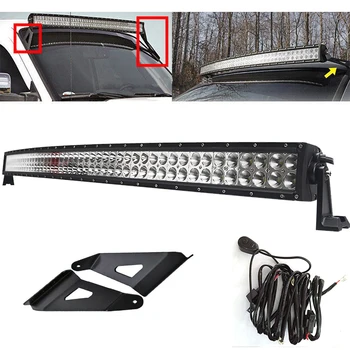 

50" Curved LED Light Bar Combo w/Roof Brackets for 14-18 G-M-C Sierra 1500 2500 3500HD