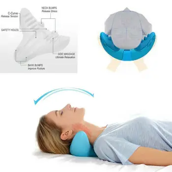 

Neck Massager Relaxation Pillow Portable Gravity Acupressure Massage Pillow C-Rest Neck Cervical Shoulder Pain Relief Tool