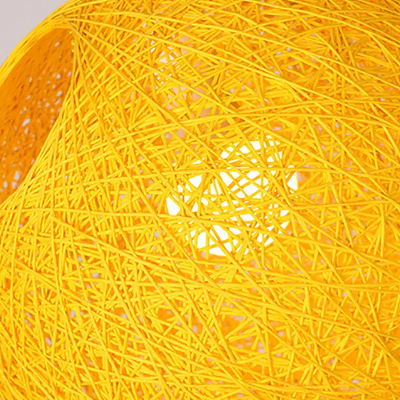 Bamboo, Rattan And Hemp Ball Chandelier Individual Creativity Spherical Rattan Nest Lampshade