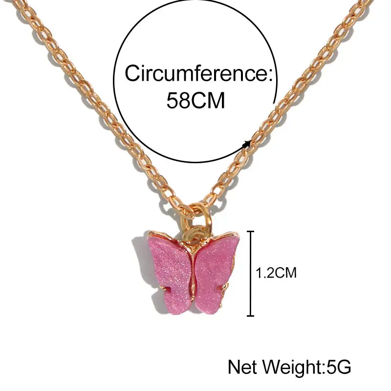 Flatfoosie корейское милое ожерелье с бабочкой для женщин золотого цвета Длинная цепочка ожерелье с подвеской эффектные модные очаровательные подарочные украшения
