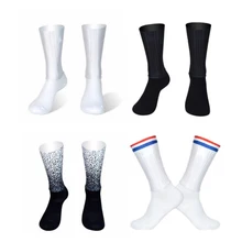 Дышащие,, противоскользящие, силиконовые, полосатые носки для велосипедистов, мужские, спортивные, футбольные, для бега, велосипеда, носки для мужчин