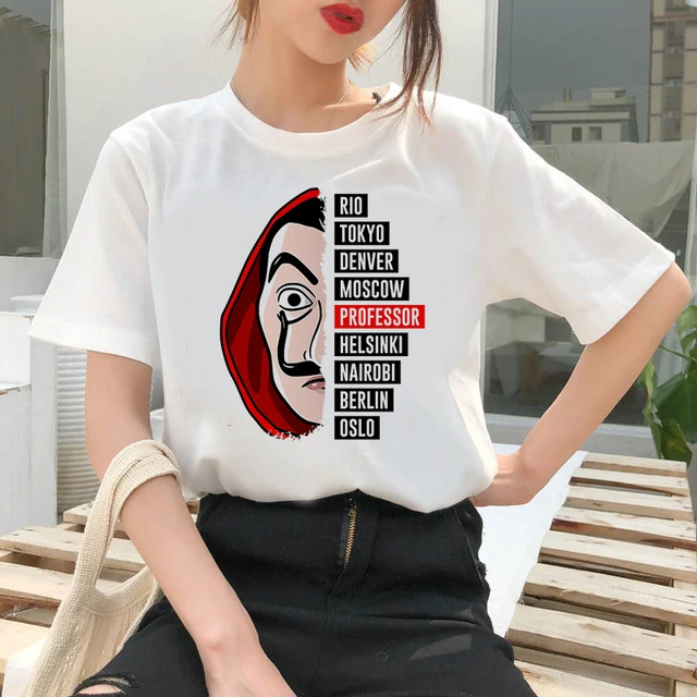 Camiseta De La Casa De Papel para mujer, camiseta divertida De La Casa De  Papel, camisetas De moda para mujer _ - AliExpress Mobile