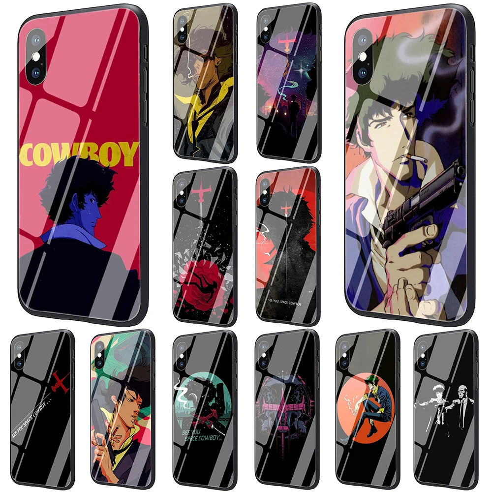 Чехол для телефона EWAU Cowboy Bebop из закаленного стекла с аниме iPhone SE 2020 11 Pro 6 6S Plus 7 8 X XS