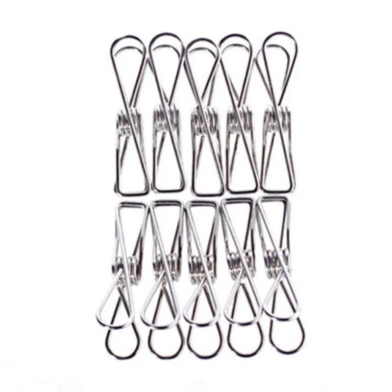 20Pcs Stainless Steel Clothes Peg Laundry Clamp Hanging Clips Pins Cheap