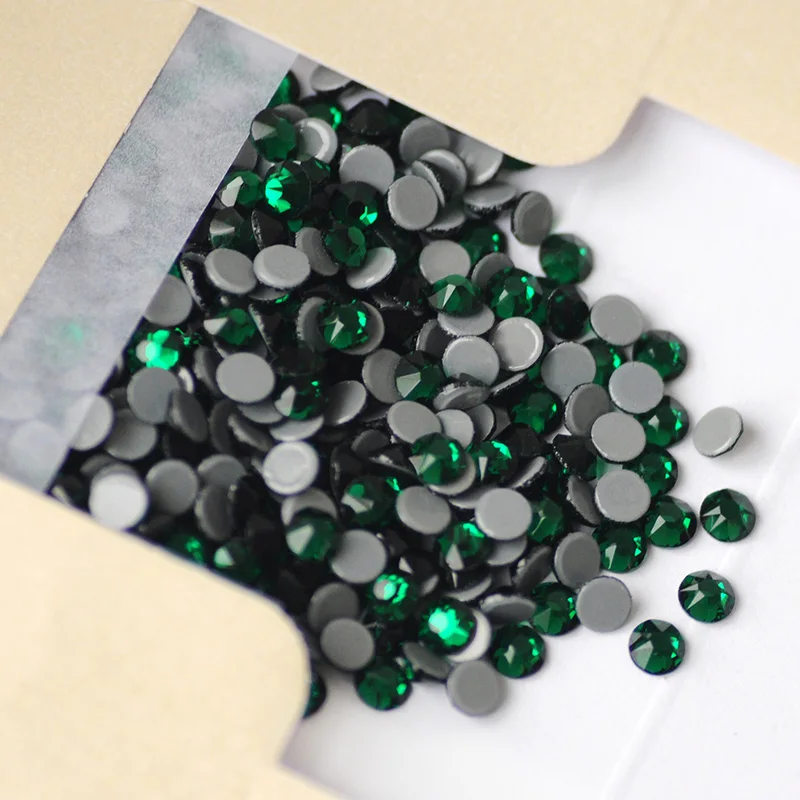 YANRUO 2088HF All Sizes Emerald Flat Back Strass Hotfix Rhinestones Glass DIY Iron On Hot Fix Crystals For Decoration