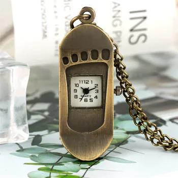 

Creative Mini Skateboard Shape Quartz Necklace Watch Bronze Fob Sweater Chain Cool Men Women Pendant Clock Gifts
