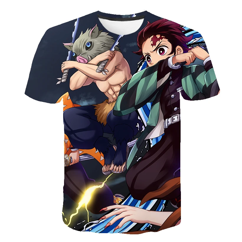 Детская футболка с 3D принтом Демон убийца Kimetsu No Yaiba графическим рисунком летняя