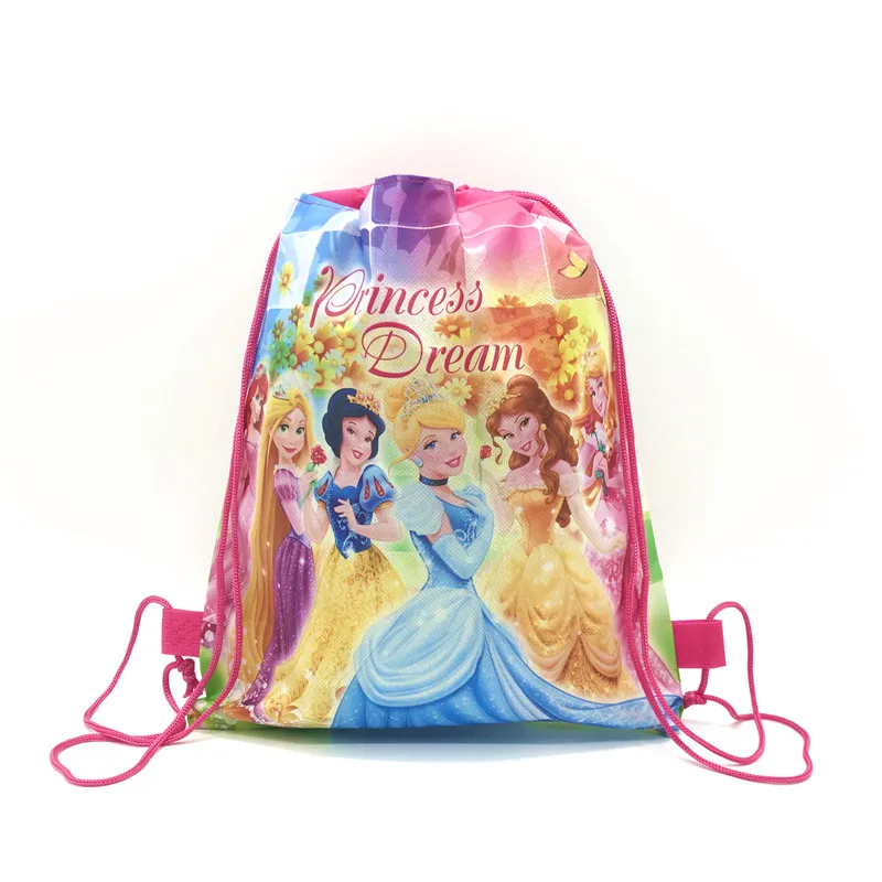 1pc Disney Frozen Cars Cartoon Non-woven Fabrics Portable Drawstring Backpack Storage Clothes Boys Girls likes Shopping Bag 