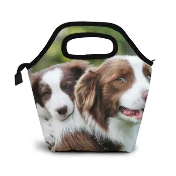 

NOISYDESIGNS Lunch Bag Thermal Insulated Border Collie Lunch Box Cooler Bag Tote Pouch Lunch Container Bolsa Termica Lancheira