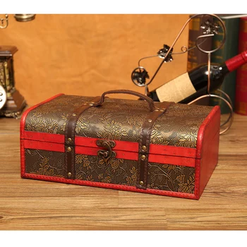 

Retro Wine Packaging Box Chinese Style Wooden Wine Gift Case Hollow Out PU Leather Decorative Container For Party Gift Boxes