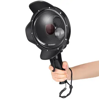 

SHOOT Underwater Dome Port for GoPro Hero 7 6 5 Black with Float Grip Waterproof Case Sunshade Lens Dome Camera Accessories