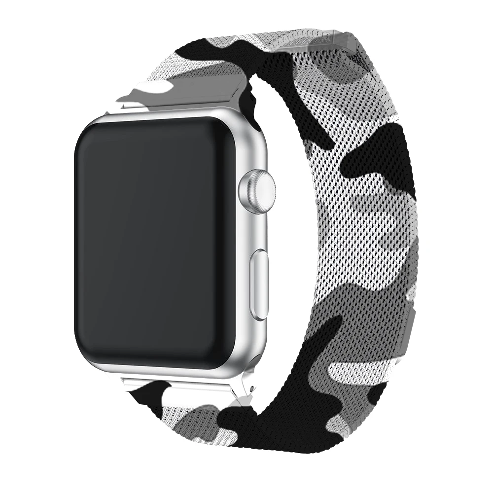 

Camouflage Stainless Steel Milanese Band with Semicircle Magnetic Closure for Apple Watch Band 40mm 44mm