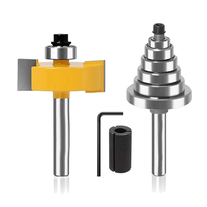 1/4 Inch Shank Rabbet Router Bit with Bearings,Router Bit Set for Multiple Depths 1/8, 1/4, 5/16, 3/8, 7/16, 1/2 Inch harbor freight woodworking bench Woodworking Machinery