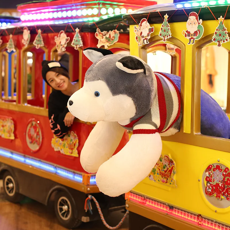 

Bear Doll Husky Plush Toy Dog Cute Doll Large Doll GIRL'S Two Ha Pajama Bed Pillow