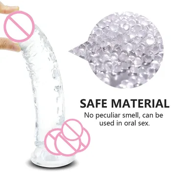 Soft Jelly Dildo Realistic Penis Strong Suction Cup Anal Butt Plug Dick Toy for Adult Erotic G-Spot Orgasm Sex Toys for Woman 2