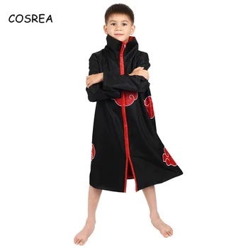 

Anime Figure Naruto Cosplay Costumes Cloak Akatsuki Uchiha Itachi Clothes Boys Trench Kids Cape Mantle Halloween Carnival Child