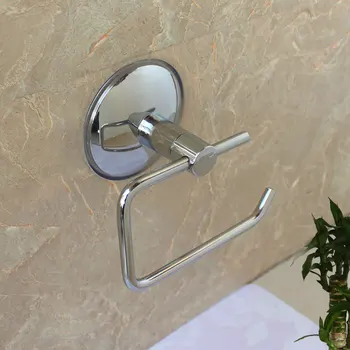 

No Drilling Stainless Steel Suction Cup Bathroom Toilet Wall Mount Kitchen Durable Roll Paper Holder Hotel Practical Rustproof