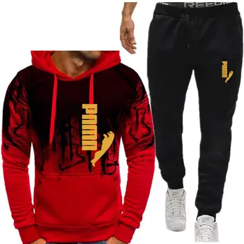 

HOODIES ME Tracksuit 2 Pieces Sets Hooded Sweatshirts Autumn Winter Men's Clothes Pullover Hoodies Pants Suit Ropa Hombre Plus