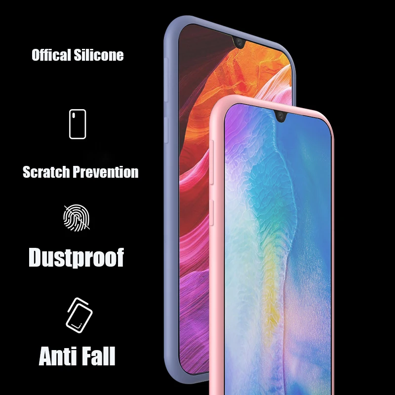 Роскошный чехол карамельного цвета из жидкого силикона ТПУ для Huawei P40 P30 P20 Lite Y5 Y6 Y7