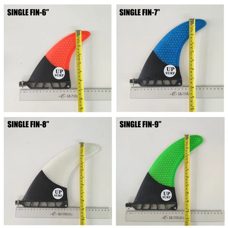 Paddle board Longboard Single Fins Red/White/Blue/Green Surfboard Fin 6/7/8/9 inch Center Fins High Sale Fiberglass Fin