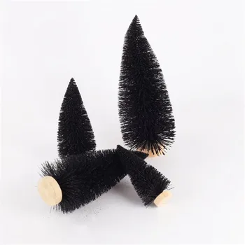 

1pc Handmade Mini Black Christmas Tree Merry Christmas Party Decorations Xmas Party Home Table DIY Decor Gift