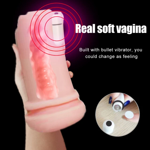 Male Masturbator Realistic Vagina Pocket Pussy Powerful Vibration Waterproof Masturbators Adults 18 + Sex Toys for Men 5