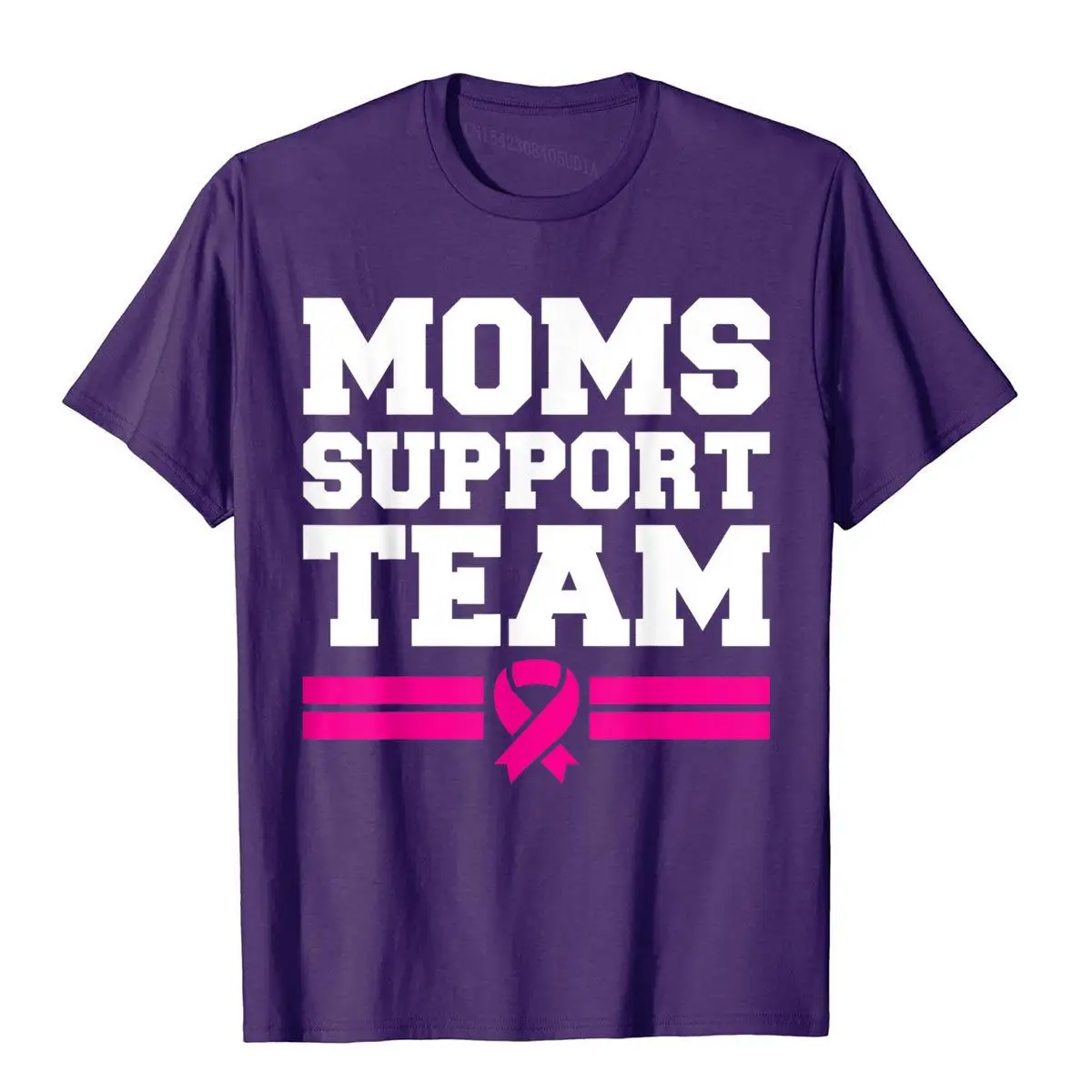 Moms Support Team Son Daughter Breast Cancer Awareness Shirt__B6680purple