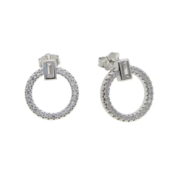 

geometric round circle 925 sterling silver stud earring minimal delicate jewelry wholesale
