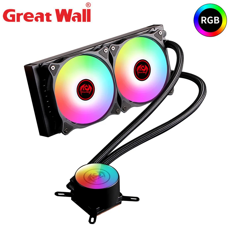 Водяной кулер Great Wall RGB для охлаждения процессора 240 мм PWM 4 контактный радиатор