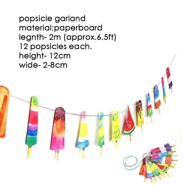 Ice Cream Summer Party Decoration Honeycomb Hanging Decor Boy Birthday Baby Shower Tropical Hawaiian Ice Cream Banner Supplies banner2