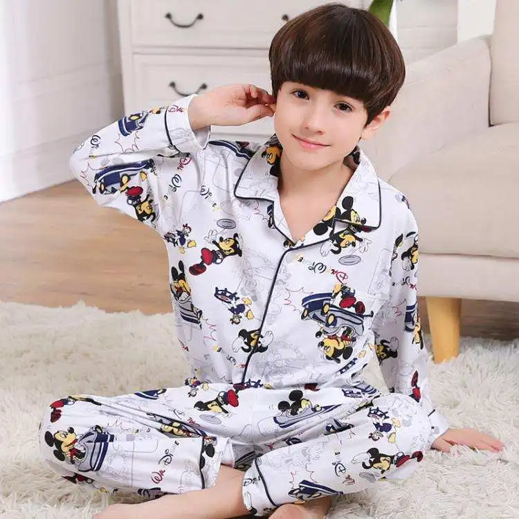 Детские пижамы спортивный костюм с длинными рукавами для мальчиков на весну и осень и зиму, 12 комплектов, 15