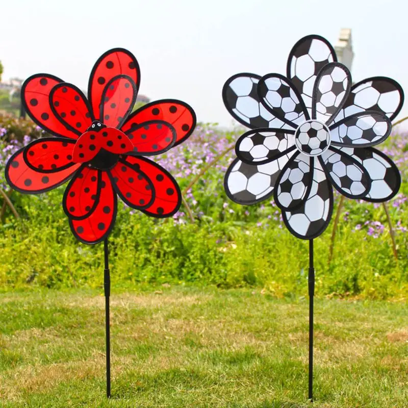 1 Pc Kids Double Layer Beetle Windmill Wind Spinner Pinwheel Home Garden Yard Decor Random Delivery