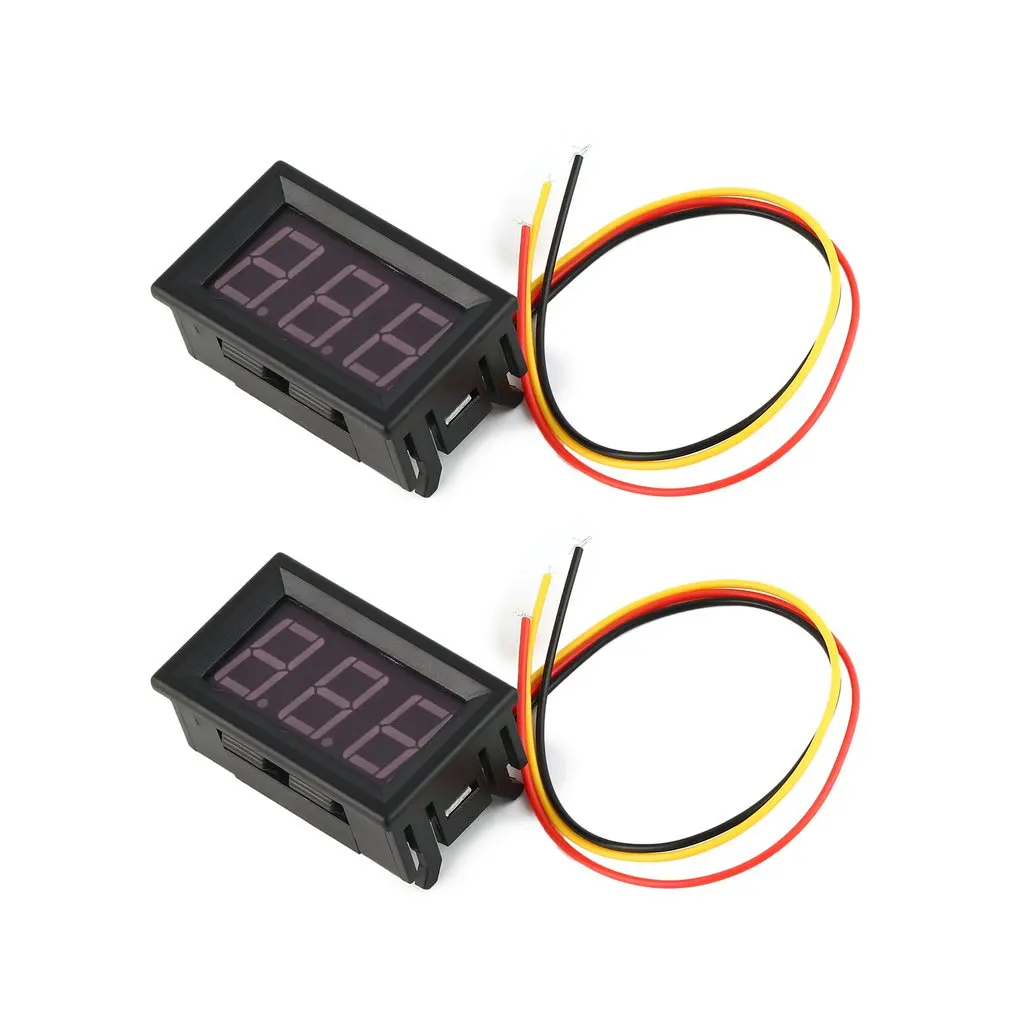 1/2/5 pcs 100V 0.56in 3 Wire LED Digital Display Panel Voltmeter Electric Voltage Meter Volt Tester for Auto Car MotorcycleBlue |