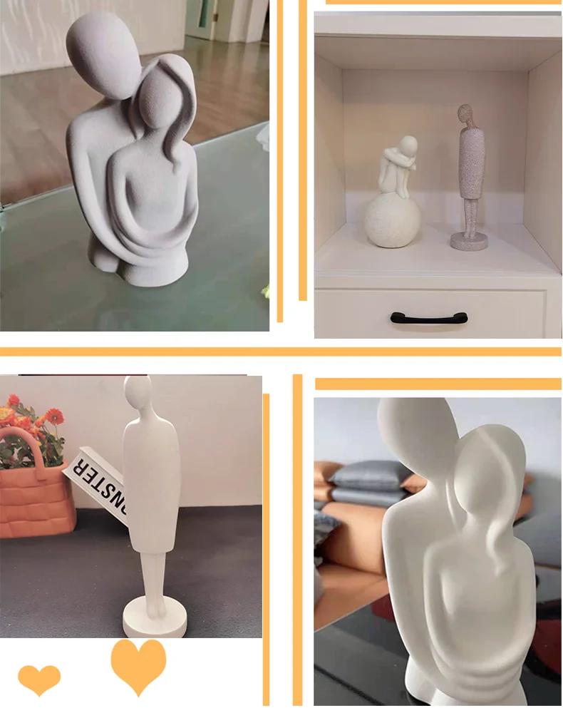 Figurine Couple Avec Ballon - Ornement Auto, Tableau De Bord, Résine, Mignon, Cadeau