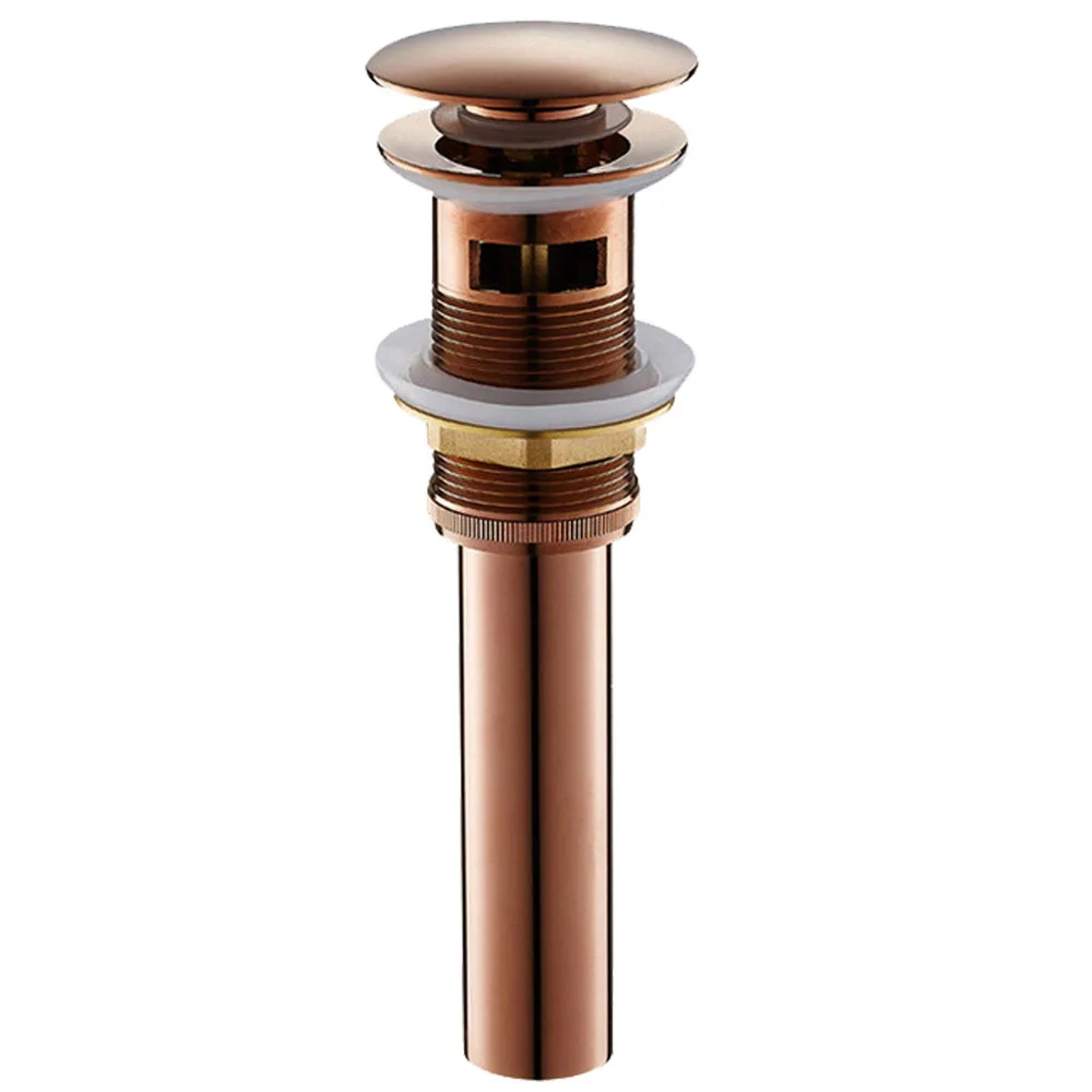

Luxury Rose Gold Brass Bathroom Lavatory Faucet Vessel Vanity Sink Pop Up Drain Stopper With Overflow Bathroom Accessories