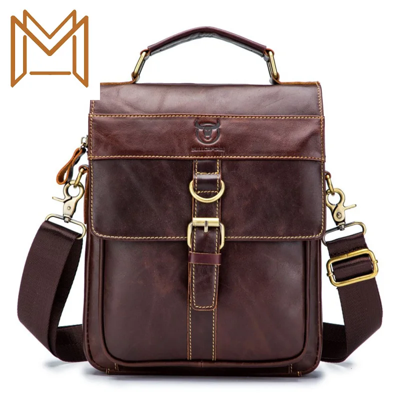 

Head Layer Cowhide Male Leisure Time Single Shoulder Satchel Mobile Phone Genuine Leather Business Affairs
