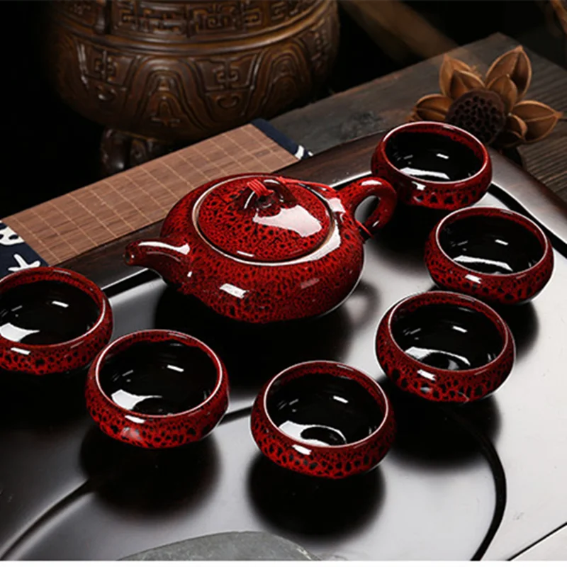 

7pcs tea sets Taiwan crack 6 tea cups and 1 tea pot, Kung Fu teaset.The highest sales of tea set.The most creative Coffee cup