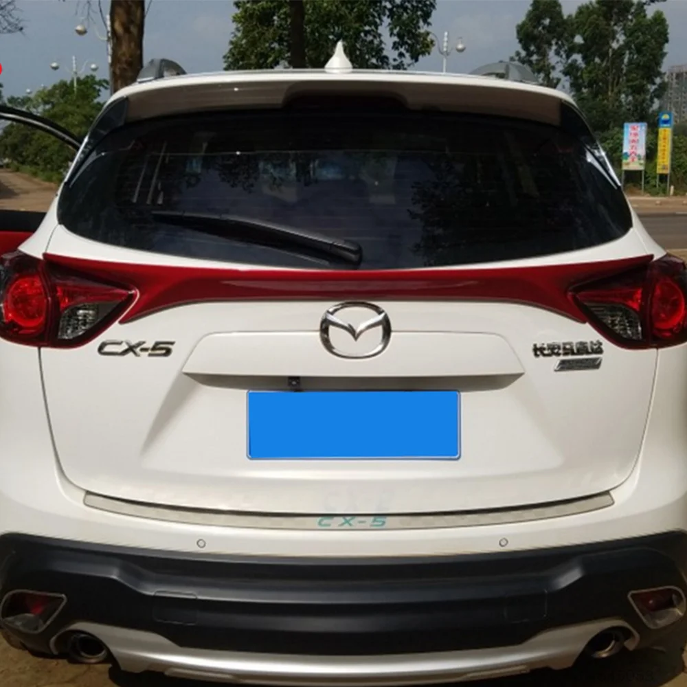 Автомобильный Стайлинг ABS пластик для Mazda CX-5 CX5 2013 задний Средний спойлер черного цвета автомобильный спойлер багажника