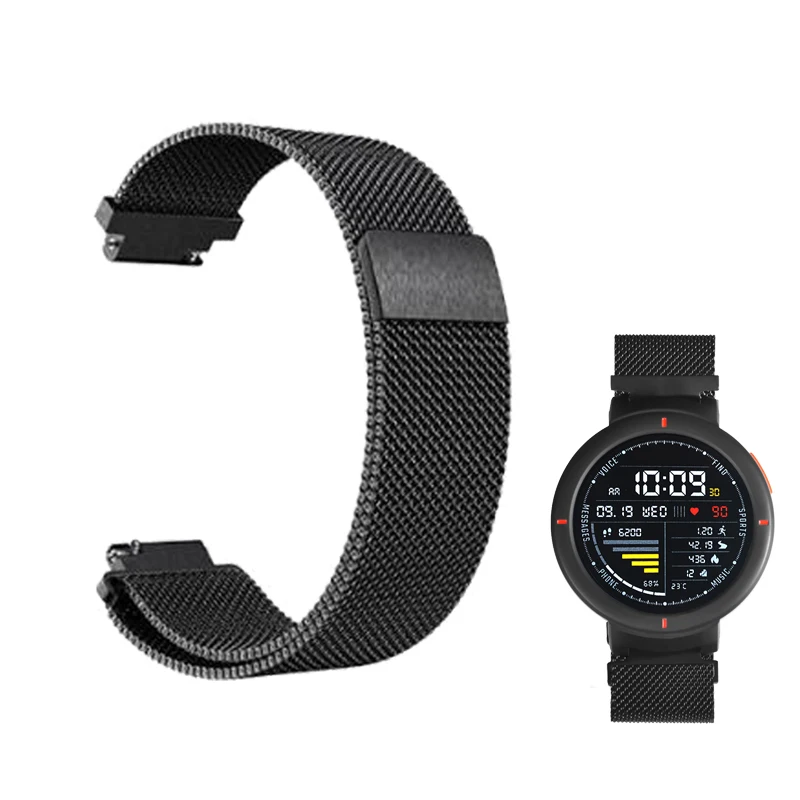 

Amazfeel Watch band for huami amazfit verge 3 strap bracelet metal stainless steel milanese magnetic wrist strap Accessories